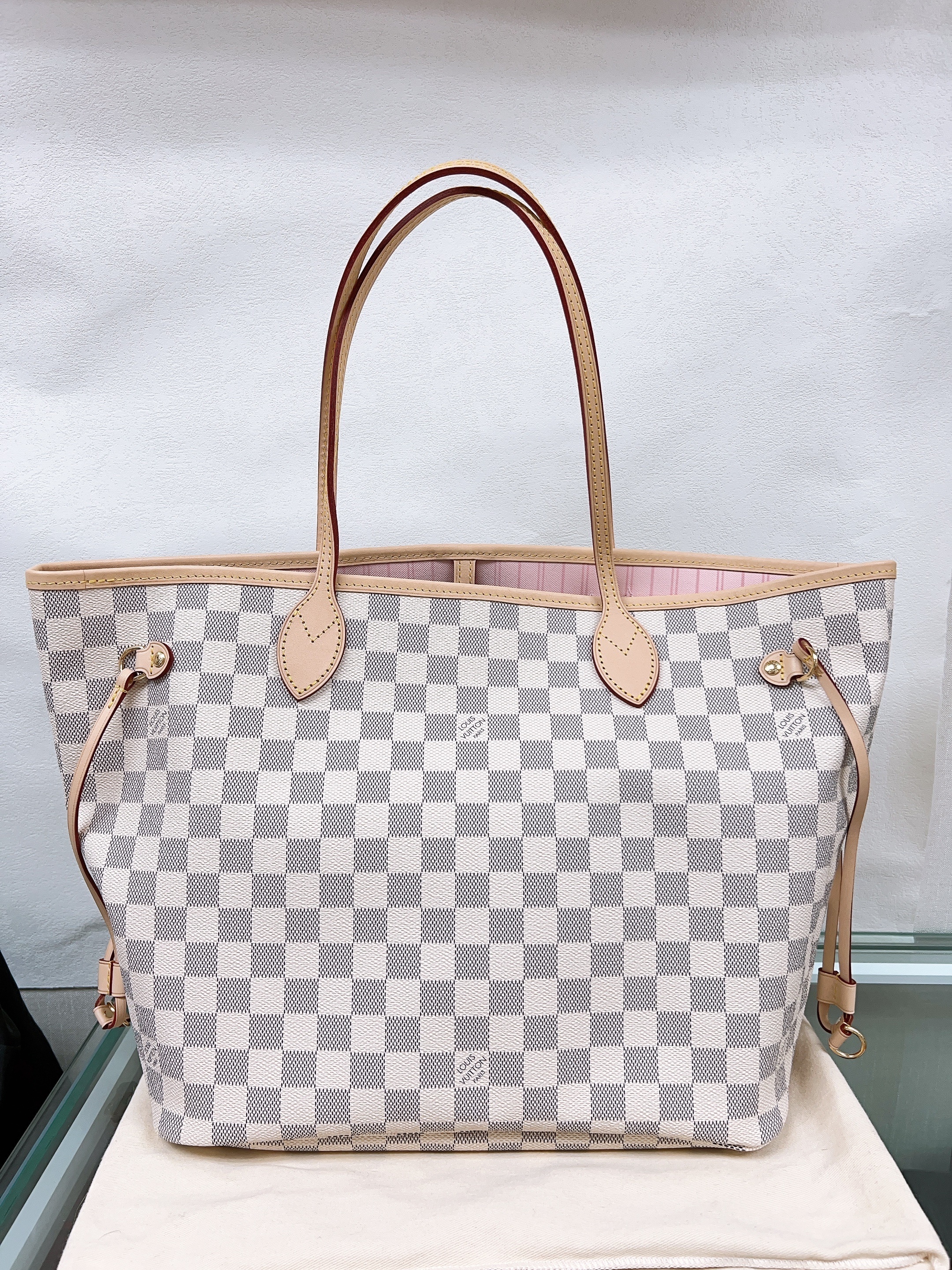 *Unused* Lv neverfull MM (white damier azur)