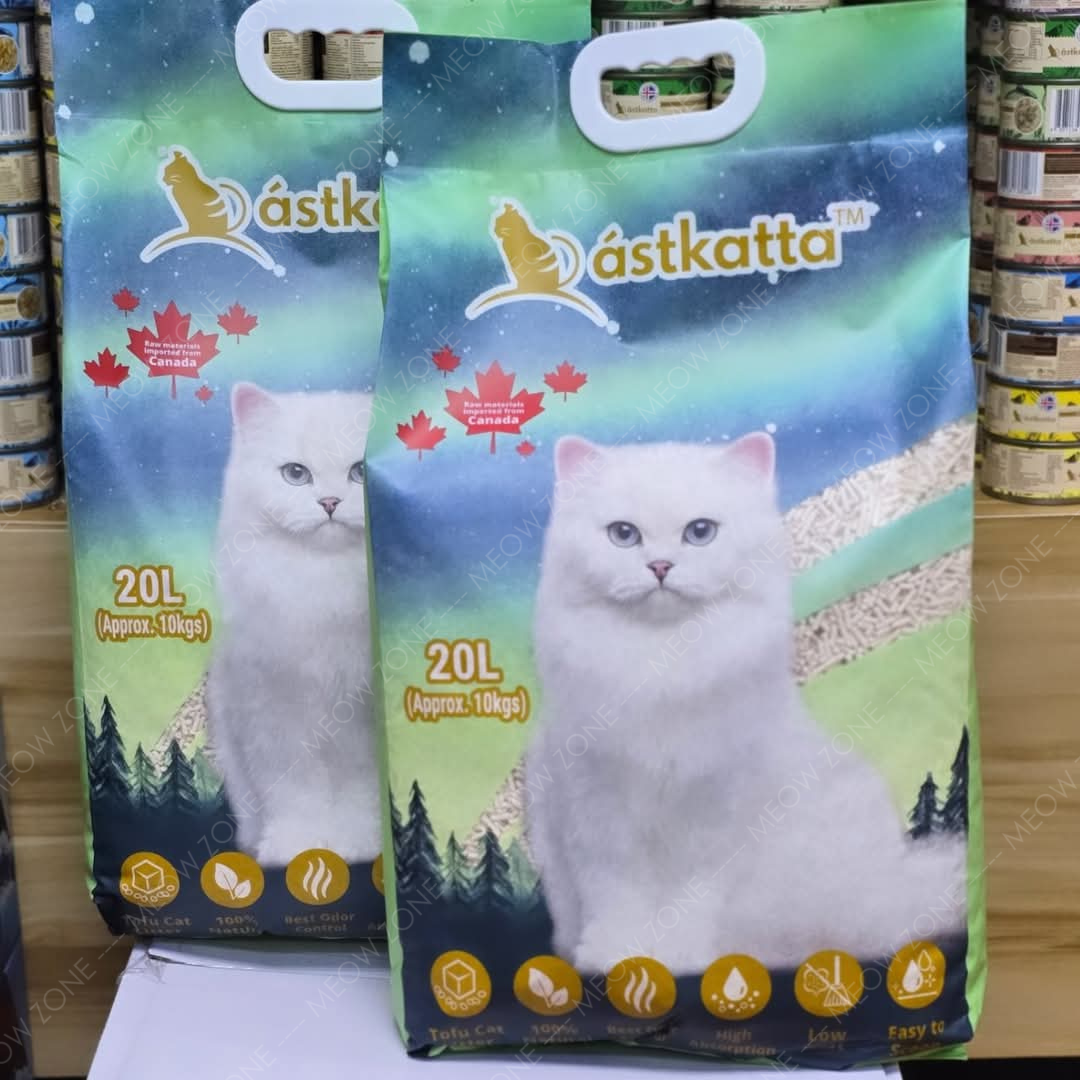 Astkatta Premium 100%全天然有機豆腐貓砂 (可沖廁) - 1箱 (20L x 2)