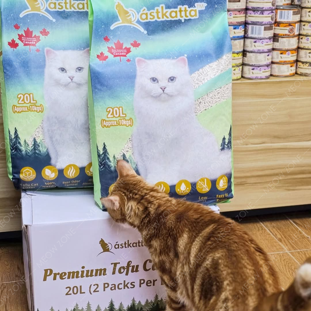 Astkatta Premium 100%全天然有機豆腐貓砂 (可沖廁) - 1箱 (20L x 2)