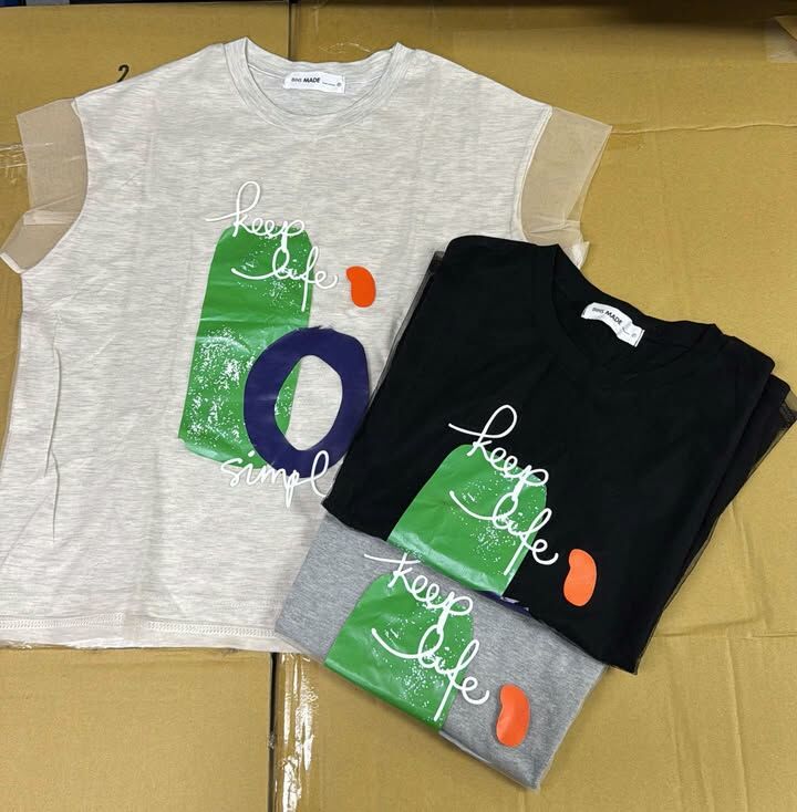 KR 韓國雙層薄紗棉T-SHIRT，清貨價貨品，不設退換 (K2 F388)