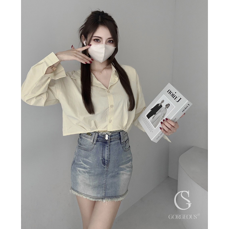 G2012 現貨「好比例知性短版襯衫」