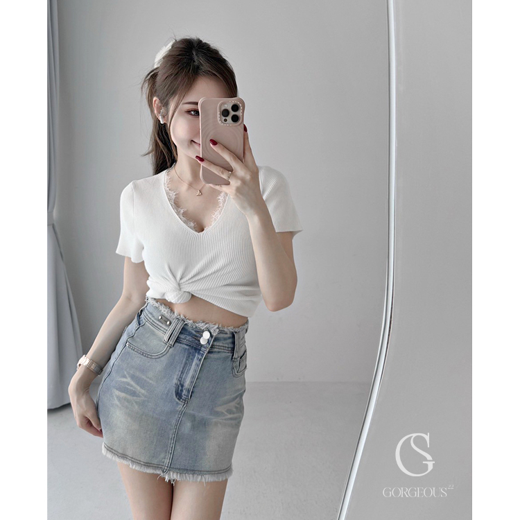 G2002 現貨「高磅蕾絲坑紋衣」