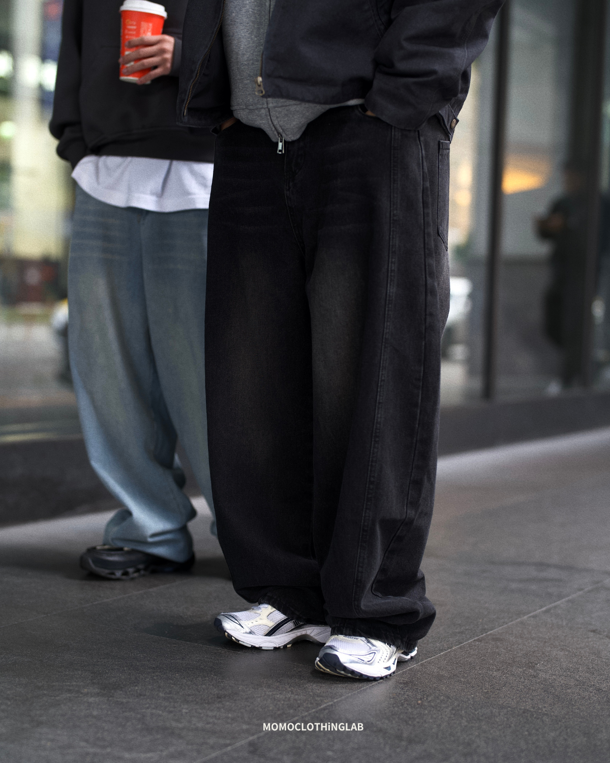 OurPick Wide Leg Scimitar Pants 彎刀廓型水洗牛仔褲 2色