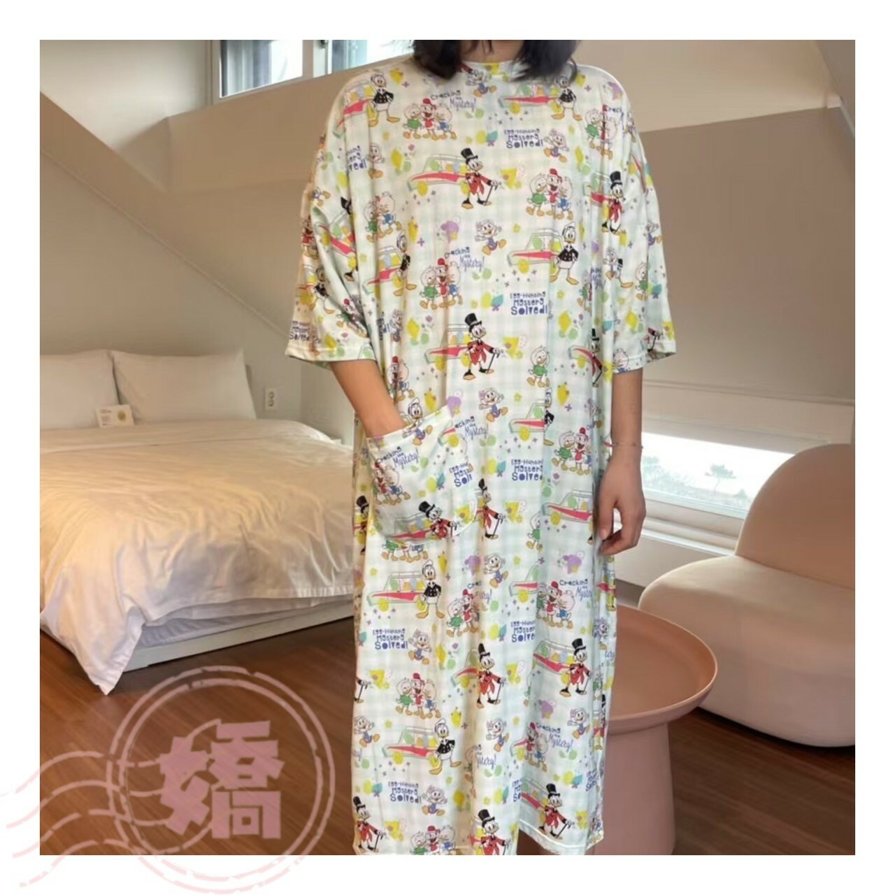 K12001滿版唐老鴨家族睡衣(綠'粉)