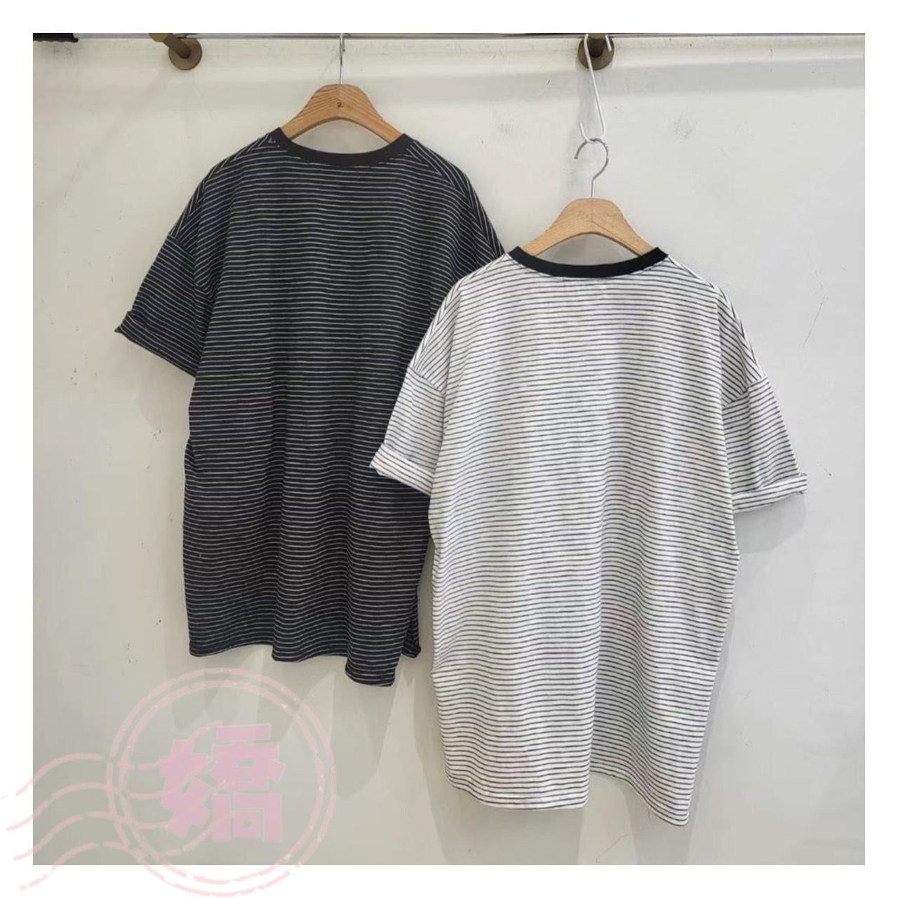 K14001愛心橫條立體笑臉花踢(白'黑)