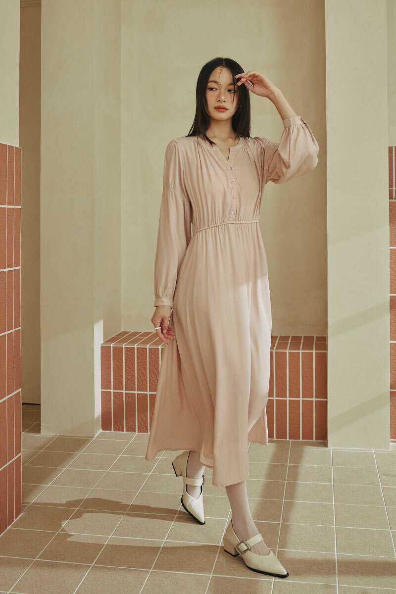 質感抓皺雪紡洋裝