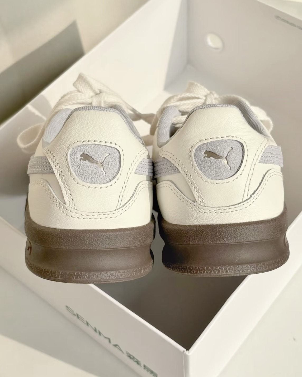 <薰衣草紫💜>PUMA X Emmi INDOOR  板鞋 麂皮 奶油白 焦糖底 白紫