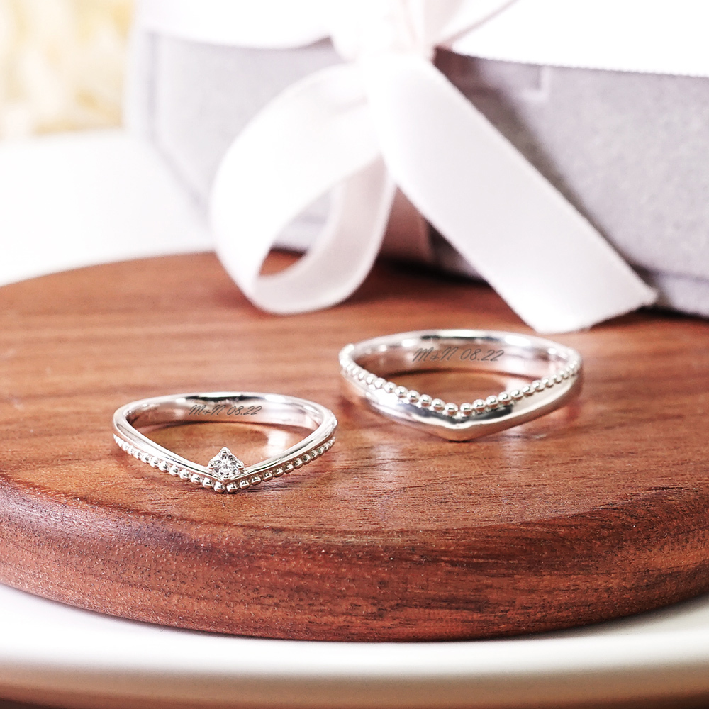牽繫相依 可刻字 純銀情侶對戒組 客製化 情侶戒指 指紋戒指