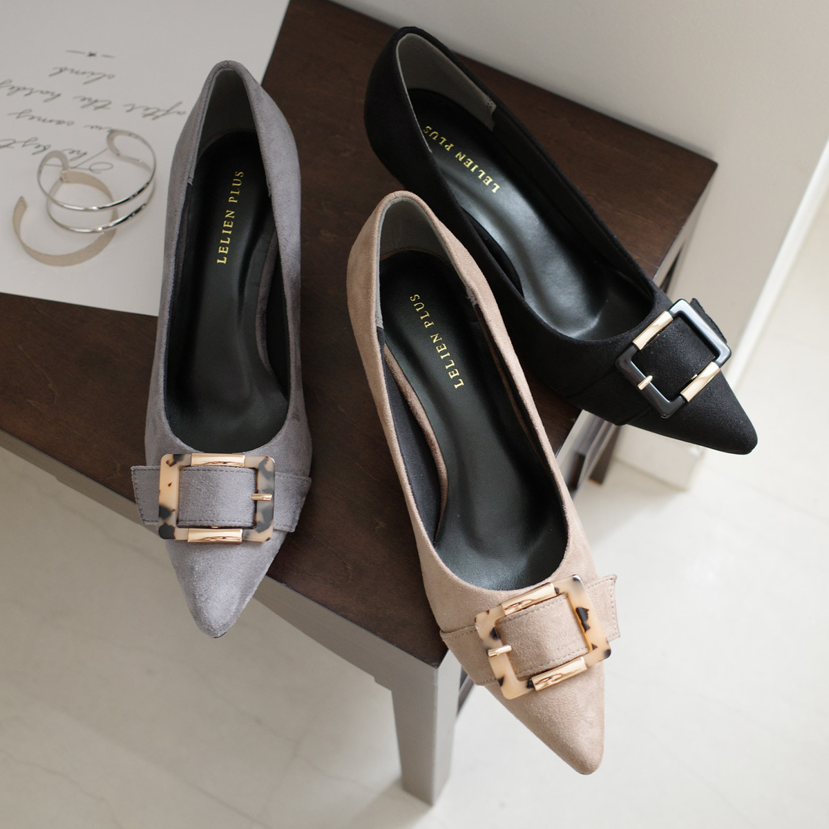 女式扣環尖頭高跟鞋 超好走女鞋【KH7544】