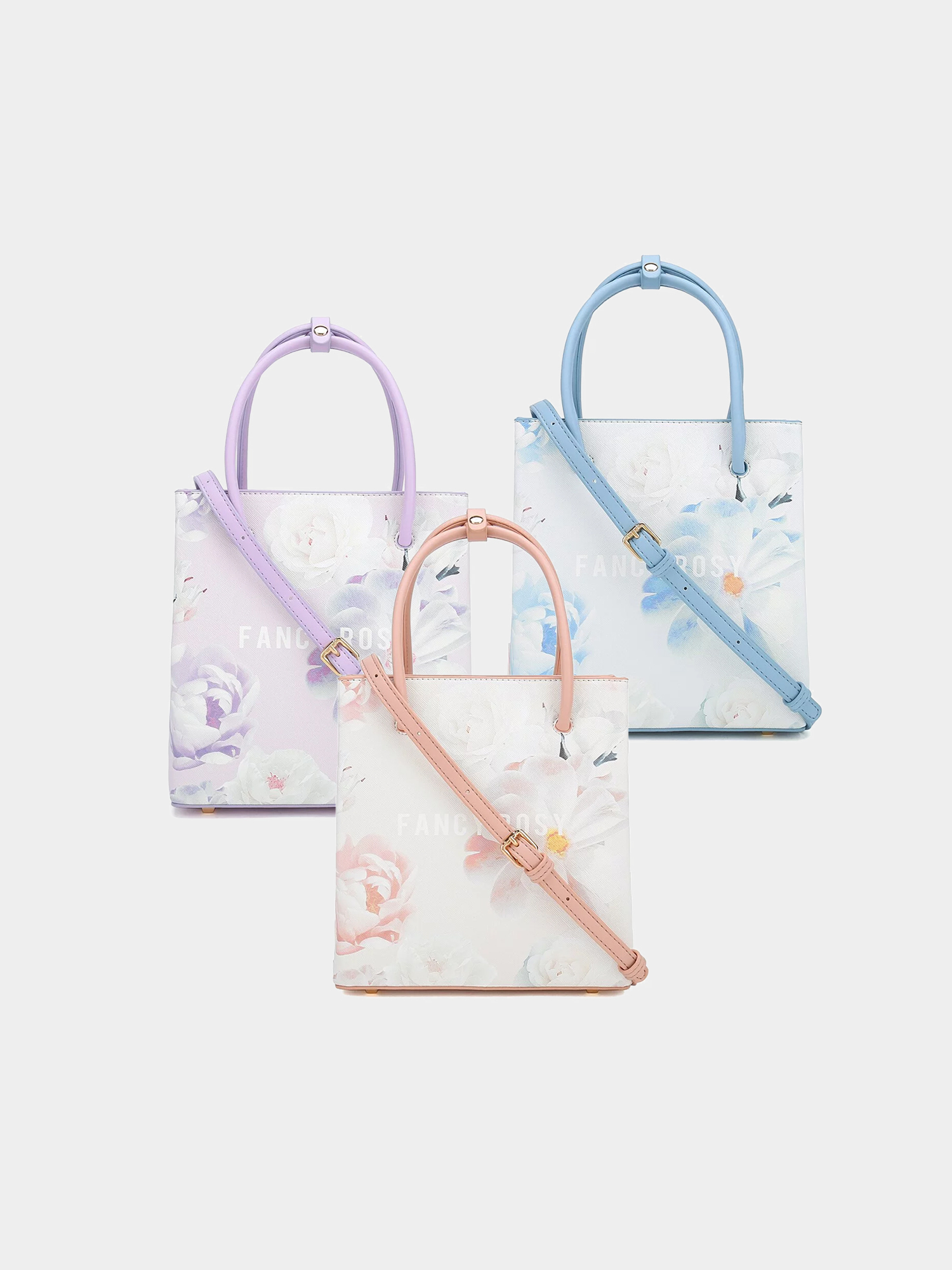 Rosy Romance Floral Print Mini Tote Bag