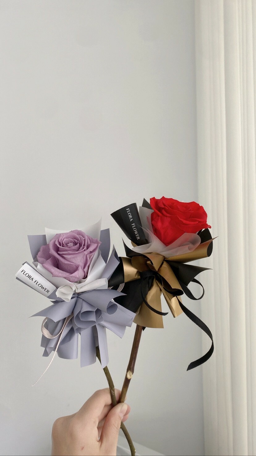 單隻永生玫瑰-紫紅色