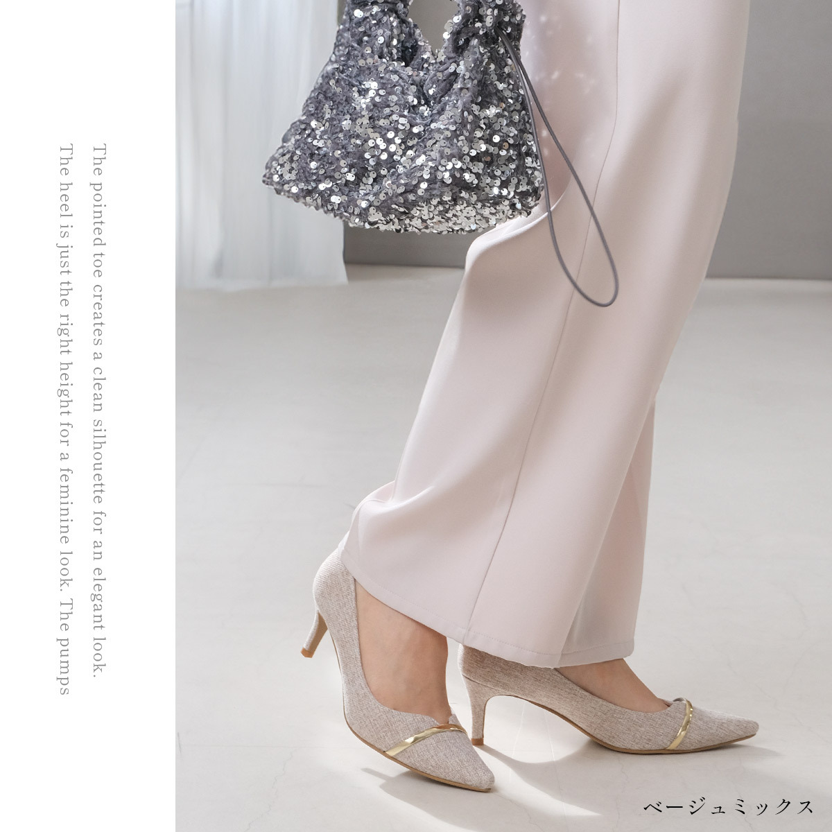 金屬線尖頭高跟鞋 超好走女鞋【KH7925】