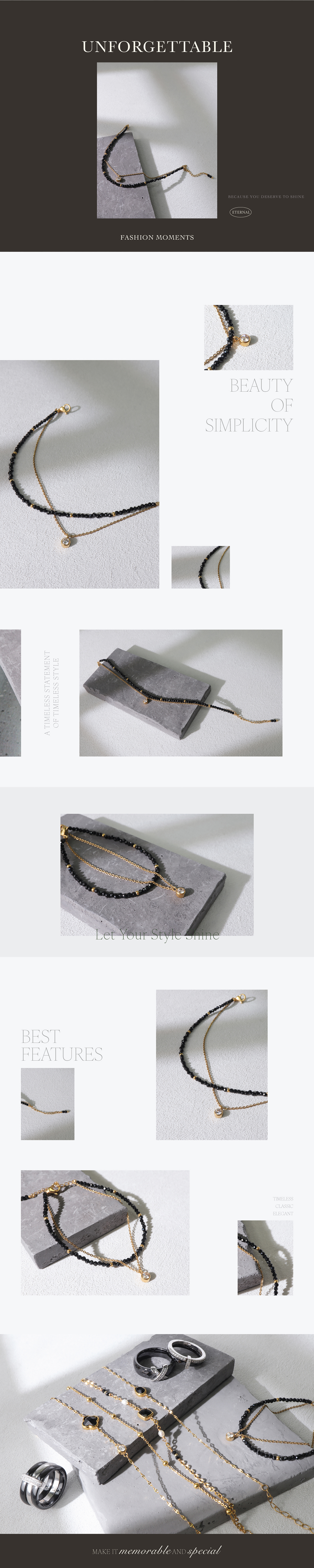 黑暗相擁 尖晶石單鑽手鍊|Miestilo Jewelry設計師輕珠寶品牌|舒飾質感每一刻