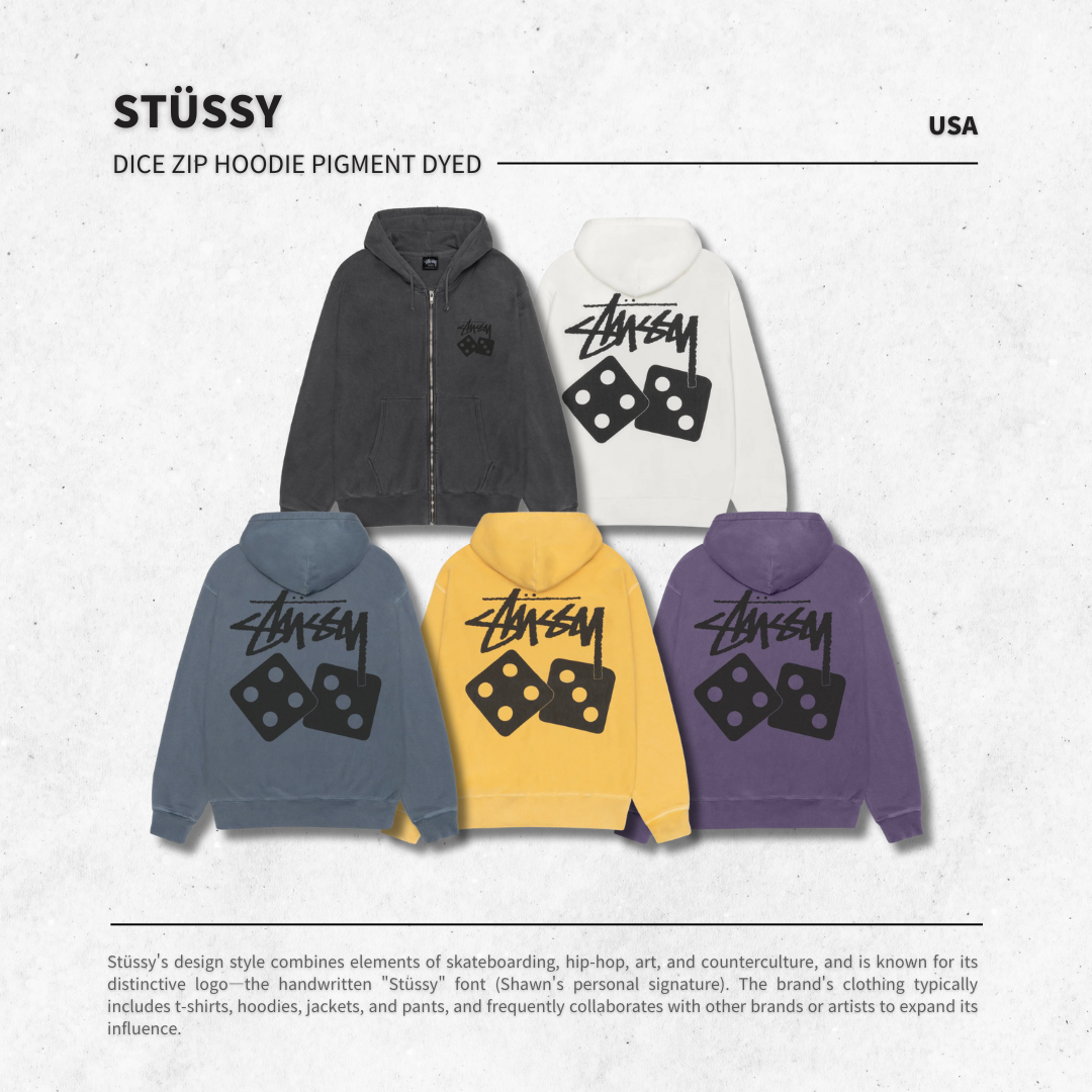 【STUSSY】★パーカー★ DICE ZIP HOODIE PIGMENT DYED Dice Zip Hoodie Pigment Dyed – Grape | Sweats | Stüssy