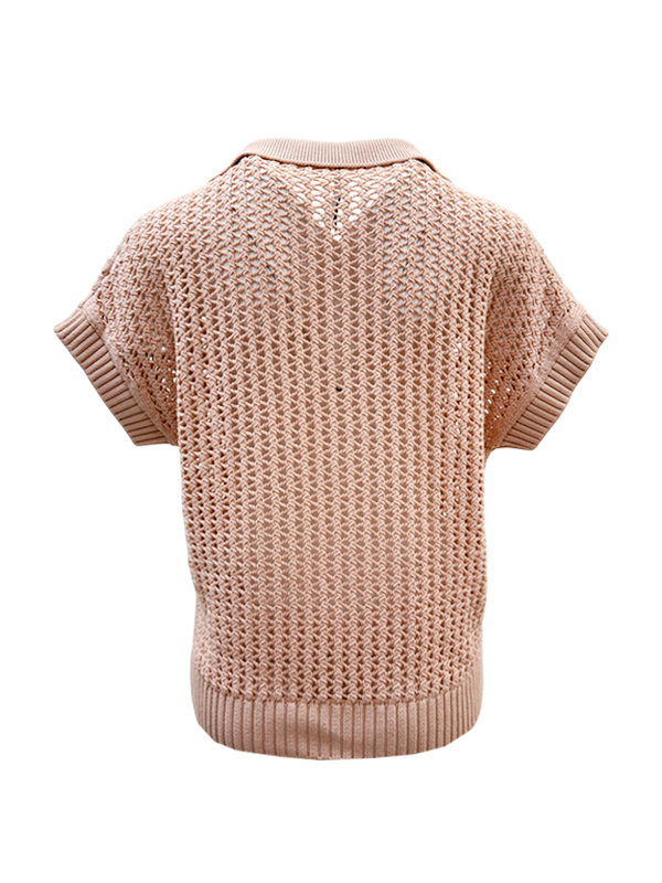 LIVIANA CONTI POLO領洞洞上衣 (淺粉)