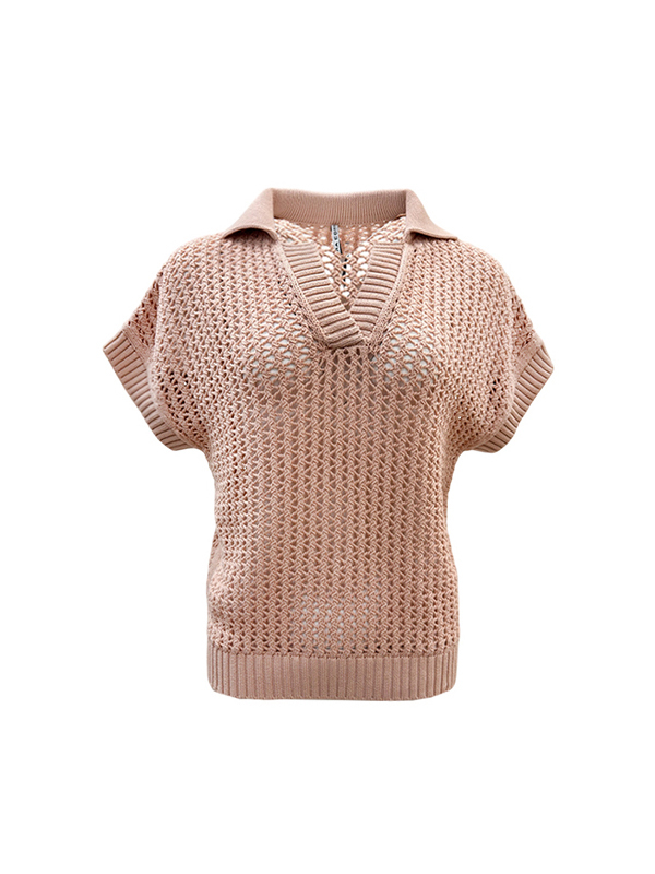 LIVIANA CONTI POLO領洞洞上衣 (淺粉)