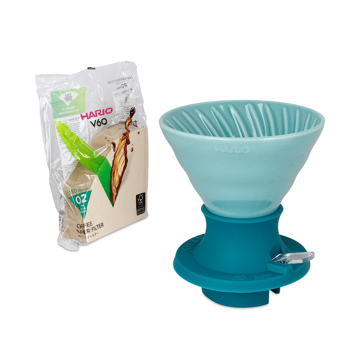 日本HARIO 200ml 浸漬式陶瓷咖啡濾杯 (綠松色) -SSDC-02TRT
