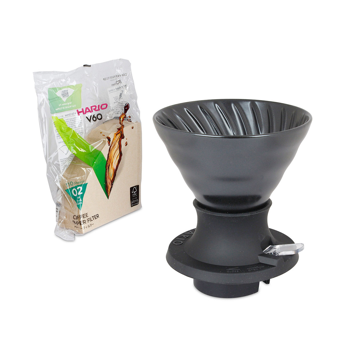 日本HARIO 200ml 浸漬式陶瓷咖啡濾杯 (煙燻黑) -SSDC-02SMB