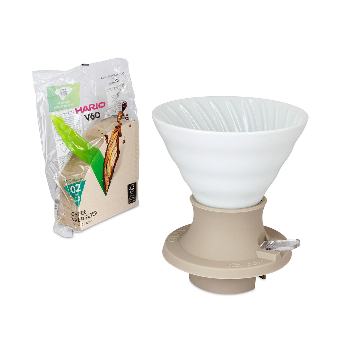 日本HARIO 200ml 浸漬式陶瓷咖啡濾杯 (茉莉白) -SSDC-02JAW