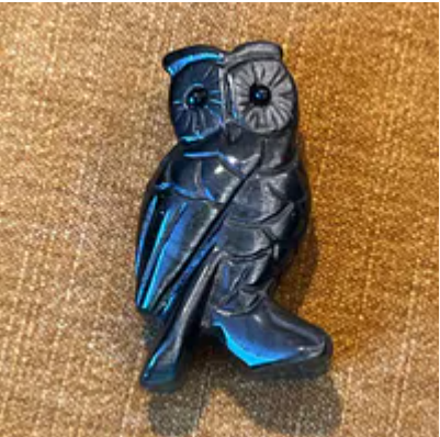 [S] GEMZ & CO HTY GOLD SHEEN OBSIDIAN OWL, V304 (V304)