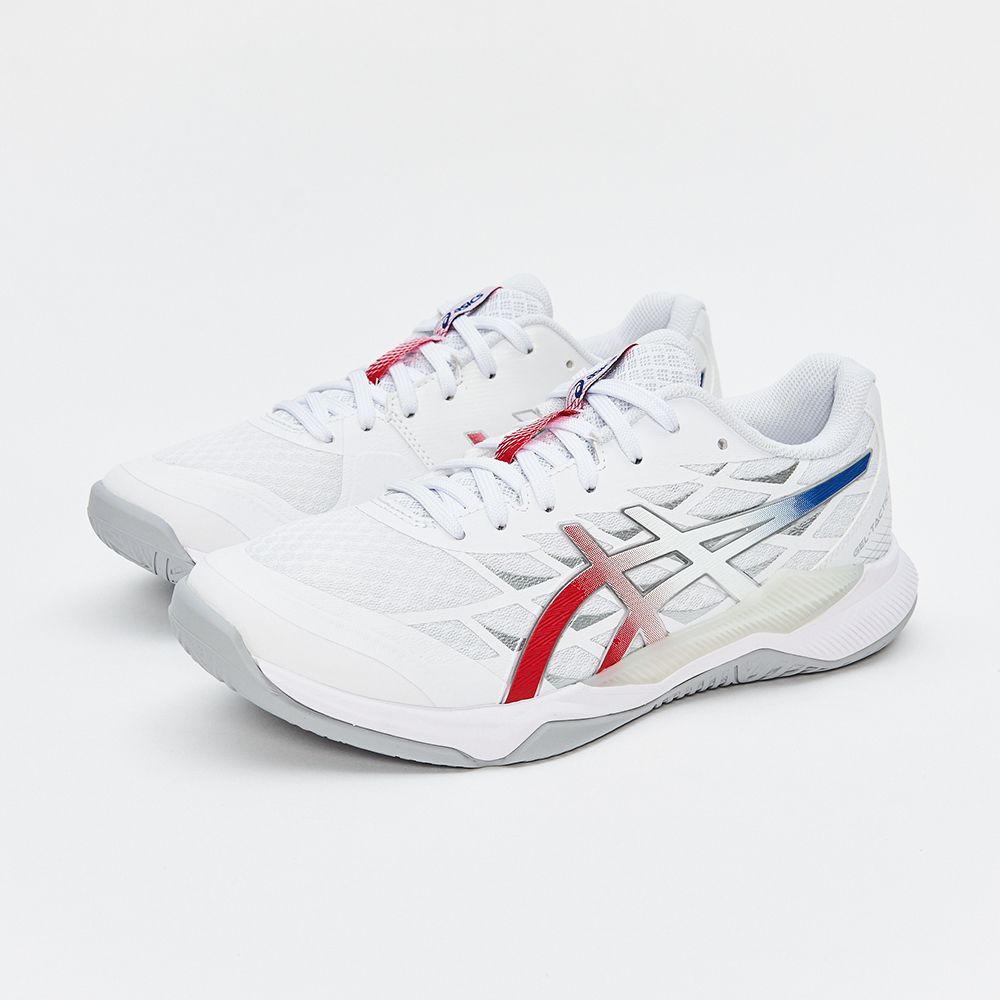 Asics GEL-TACTIC 12 男鞋 女鞋 白銀紅藍色 中性 亞瑟士 寬楦 排球鞋 1073A071-100