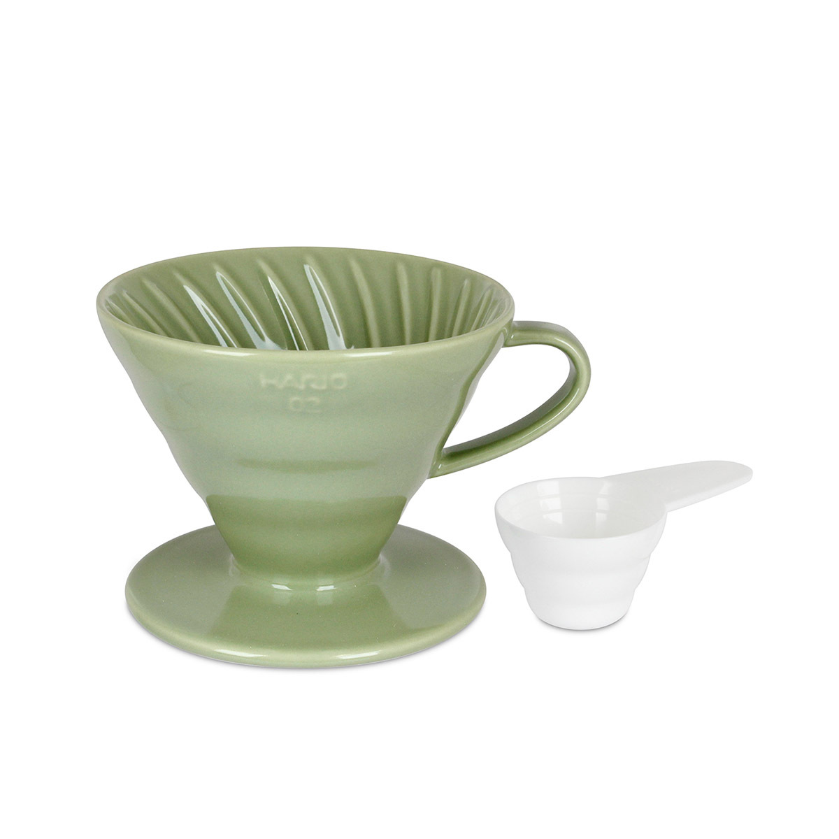 日本HARIO V60-02煙燻綠陶瓷咖啡濾杯 -VDC-02-SG