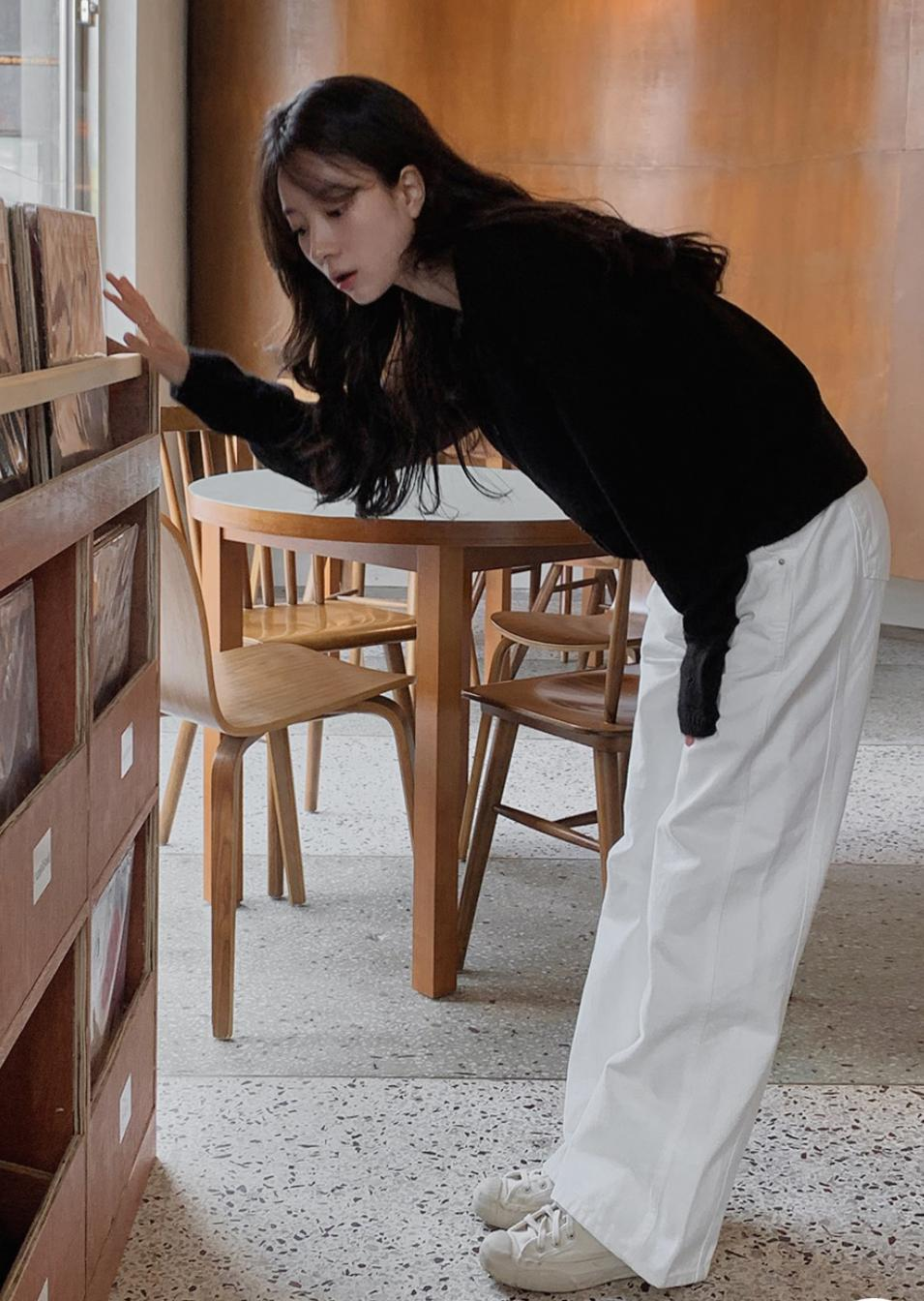 直筒寬鬆牛仔褲