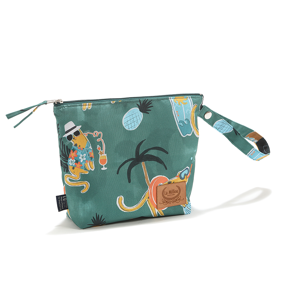 La Millou波蘭 尿布袋-小19x20cm｜石虎渡假中(綠底)