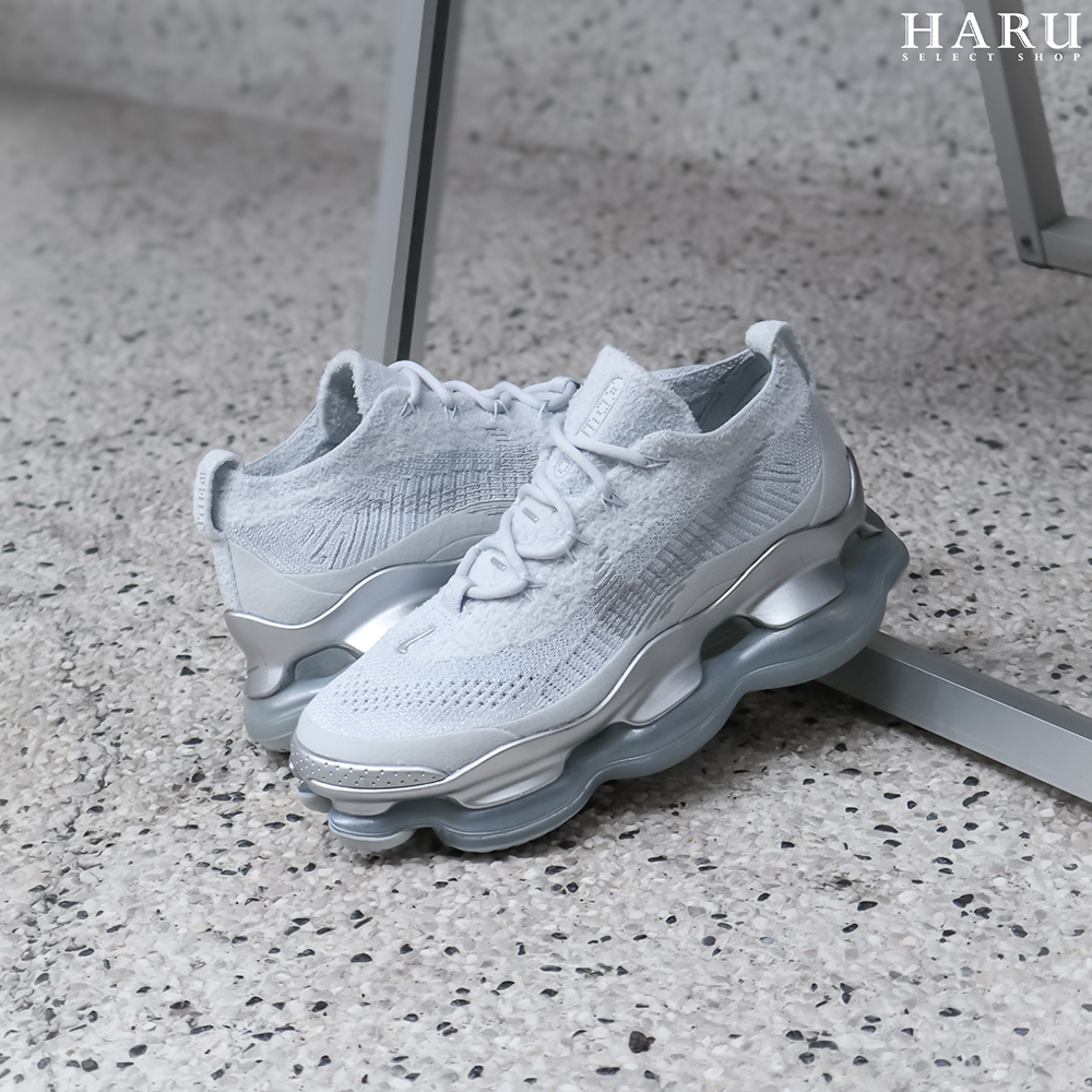 NIKE W AIR MAX SCORPION FK "PURE PLATINUM/METALLIC SILVER" 白灰銀 厚底 大氣墊 慢跑鞋 編織 休閒鞋 DJ4702-003