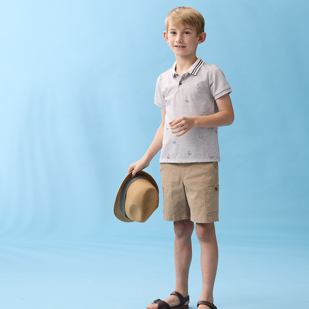 PIPPY帥氣大口袋棉麻工裝短褲 卡其