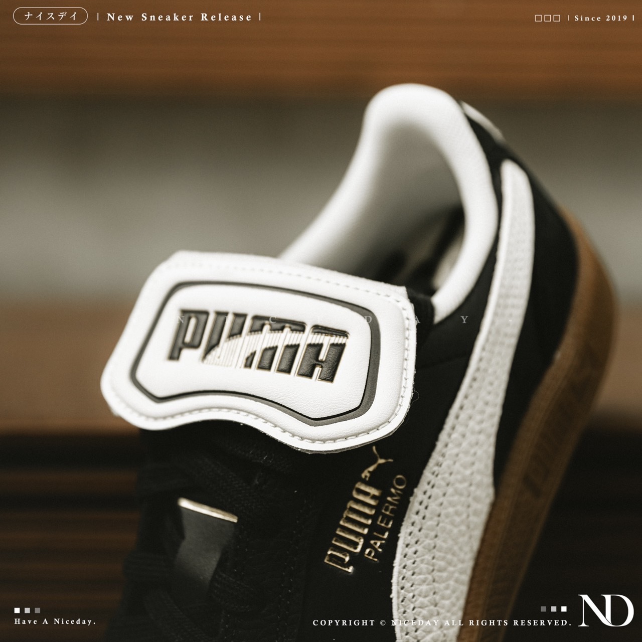 NICEDAY 現貨 PUMA Palermo Premium 黑色 王淨 瘦子 E.SO 同款 麂皮 翻蓋 鞋舌 膠底 復古德訓鞋 401744-02