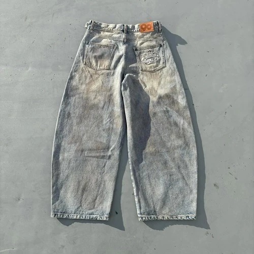 2025SS 9090 King Logo Slub Denim Buggy Pants 水洗牛仔褲現貨