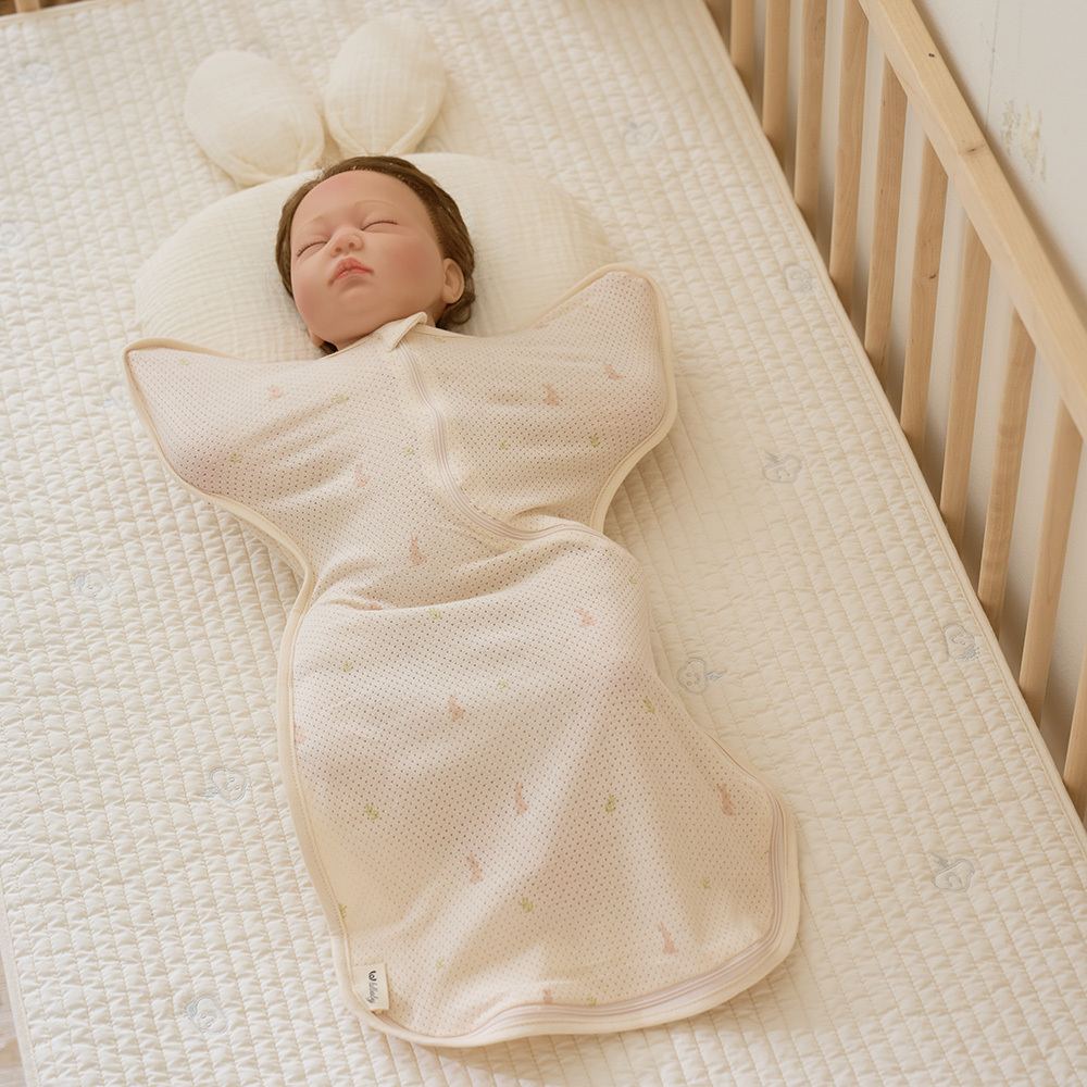 lolbaby 韓國 蝶型包巾baby swaddle 3-7m免脫換尿布-M號｜空氣衣款｜哈囉兔兔