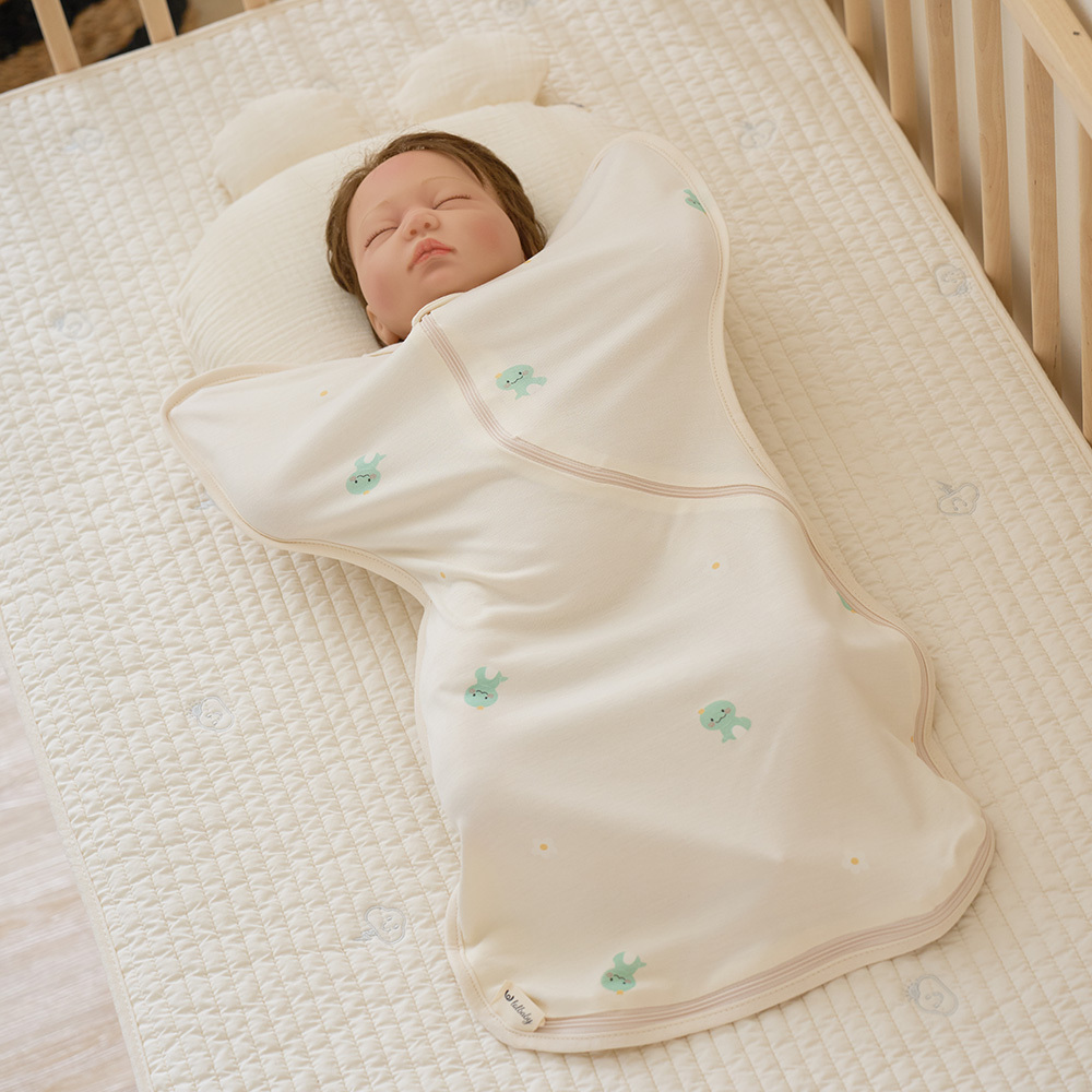lolbaby 韓國 蝶型包巾baby swaddle 0-5m免脫換尿布-S號｜竹纖衣款｜期間限定款小蛇寶