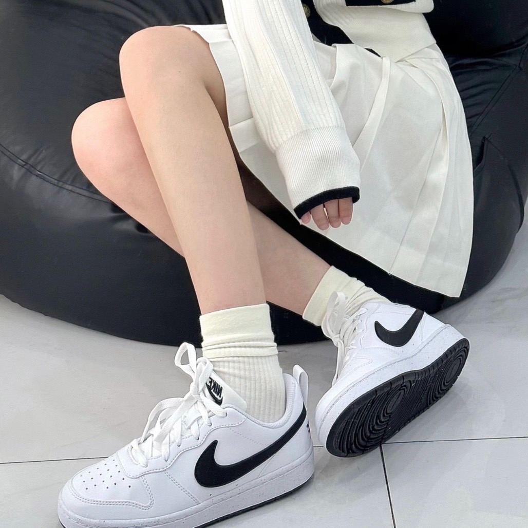 NIKE COURT BOROUGH LOW RECRAFT BG 白黑配色＊