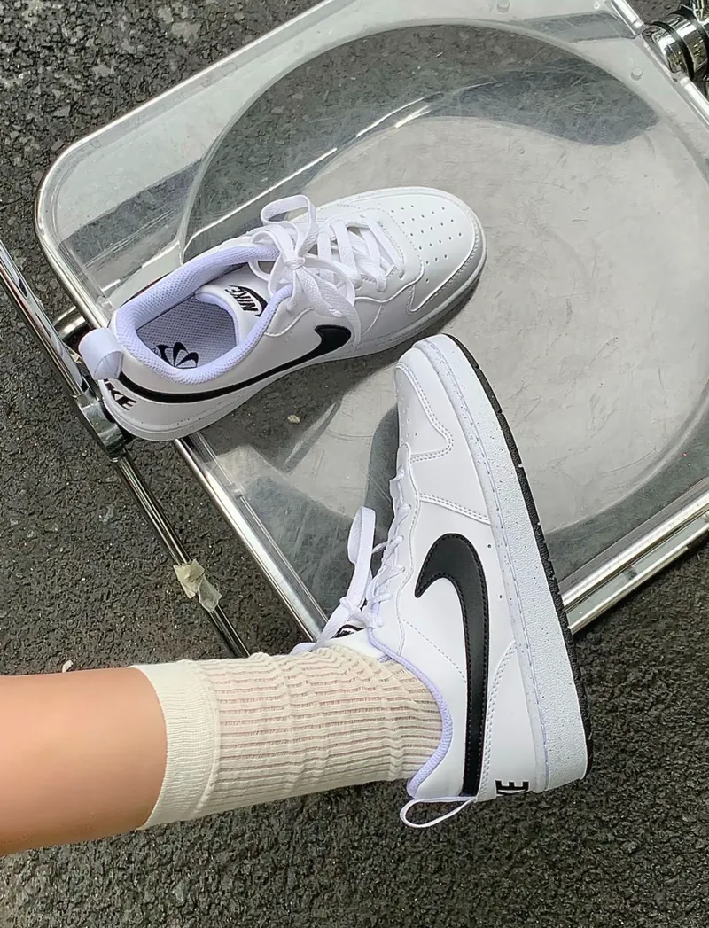 NIKE COURT BOROUGH LOW RECRAFT BG 白黑配色＊