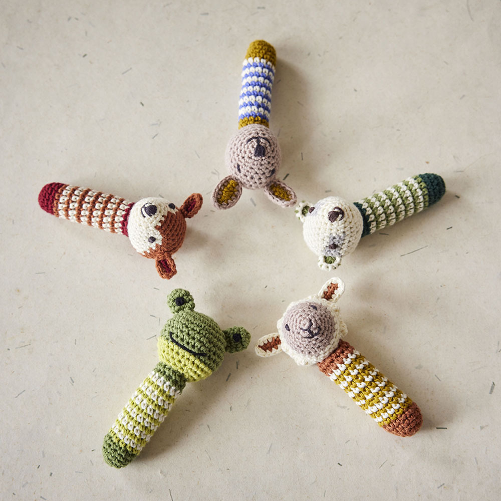 global affairs 童話手工編織安撫搖鈴2｜動物森林(小灰兔)