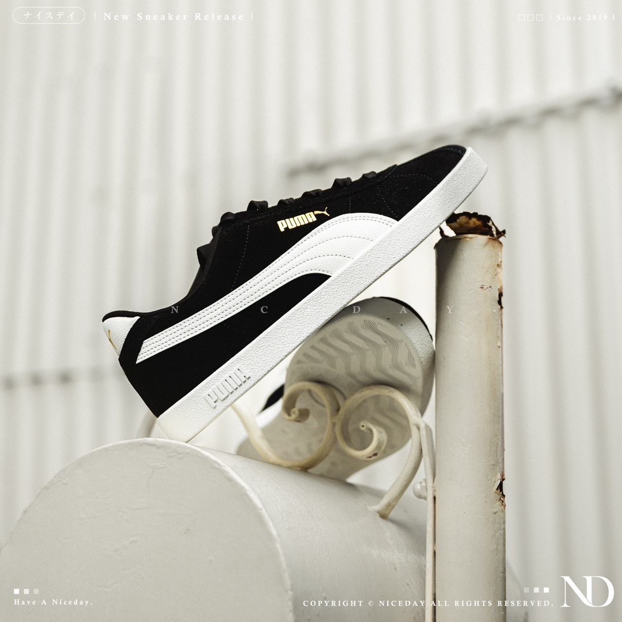 NICEDAY 現貨 PUMA CLUB II 麂皮 黑白色 黑麂皮 金標 運動鞋 男女鞋
