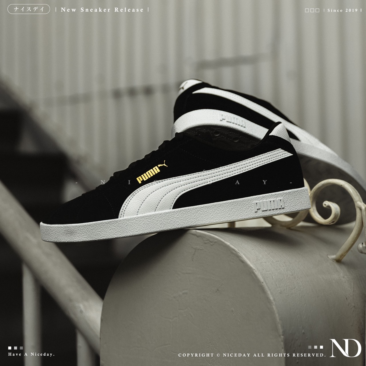 NICEDAY 現貨 PUMA CLUB II 麂皮 黑白色 黑麂皮 金標 運動鞋 男女鞋
