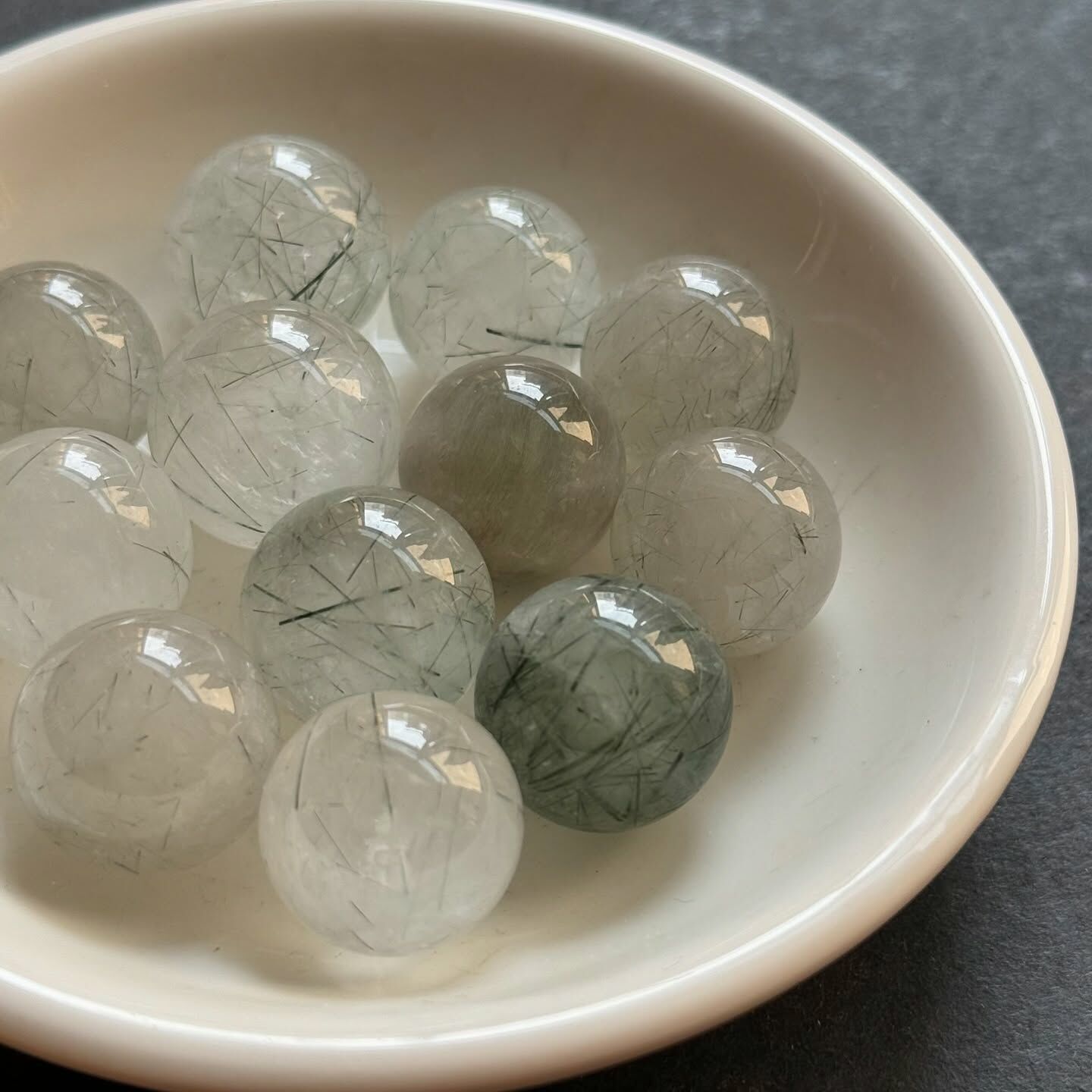 [原石] 綠髮晶 水晶球 約 16-18mm