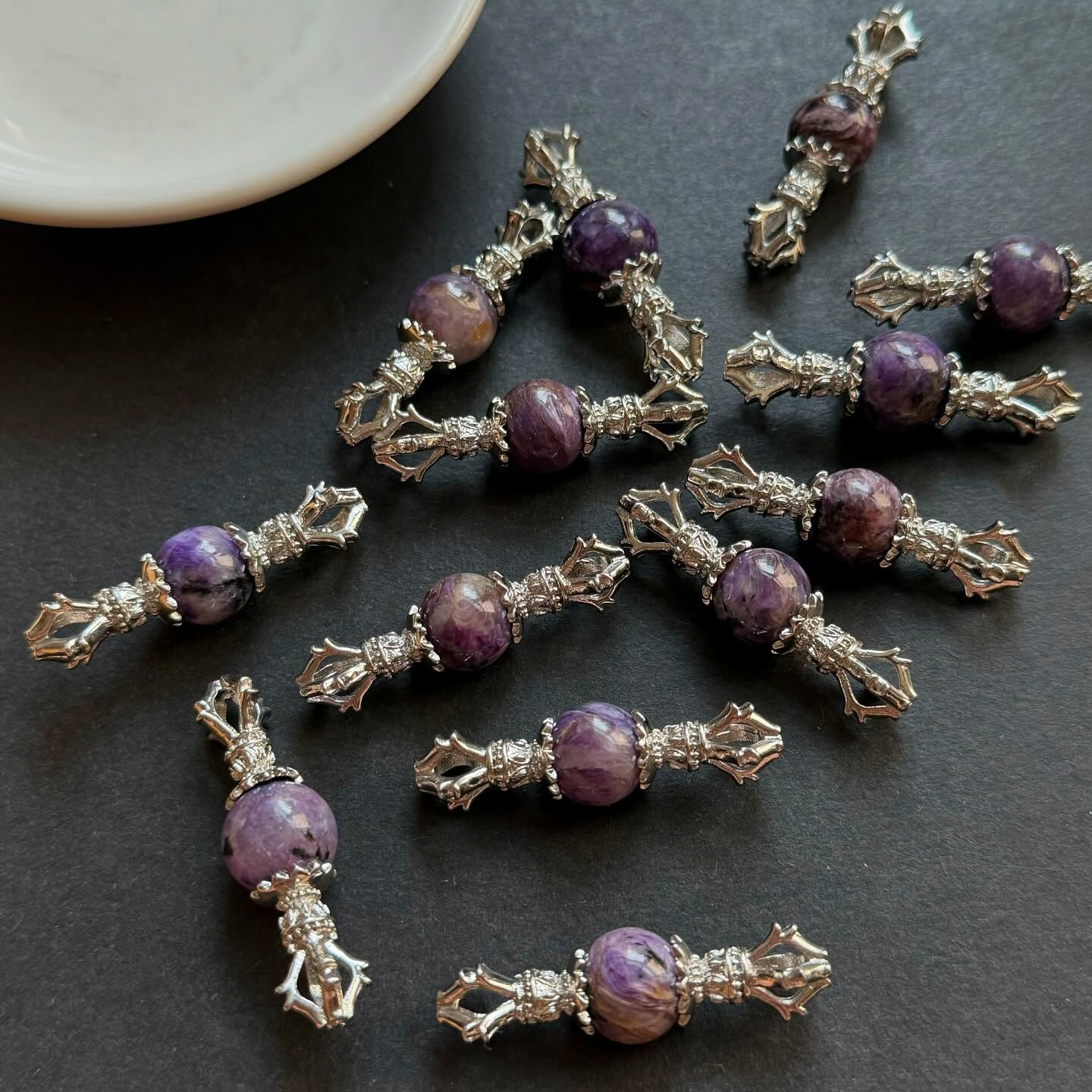 [原石] 紫龍晶 吊墜 金剛杵造型