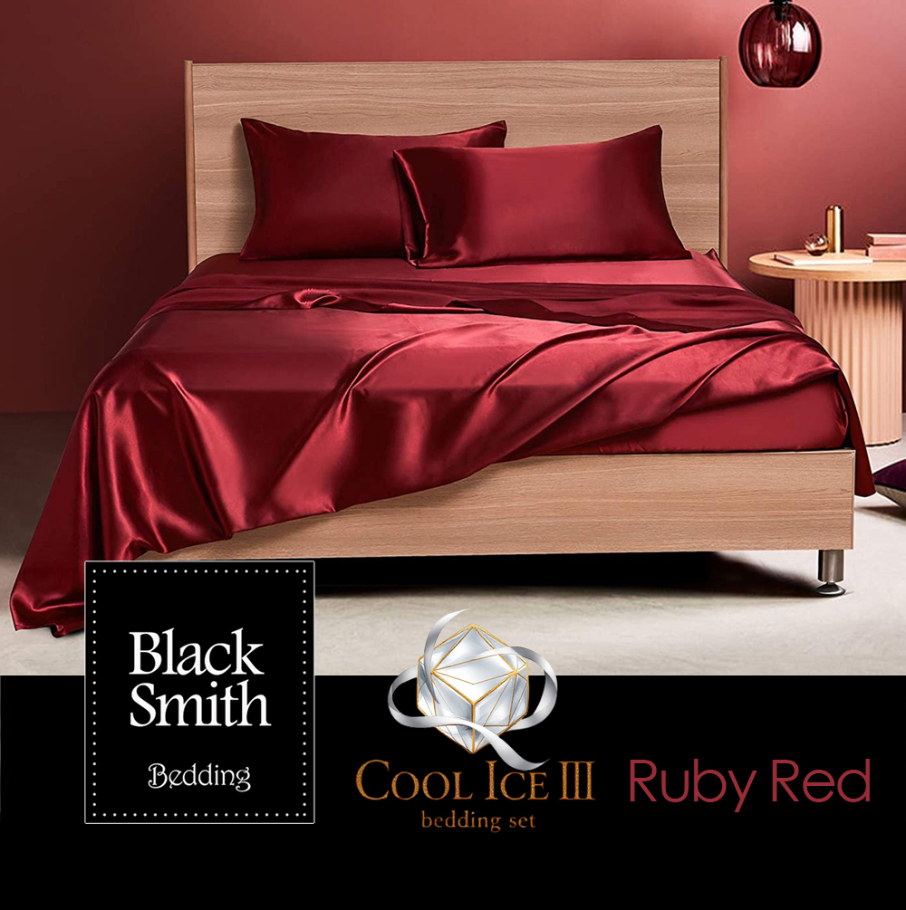 Black smith 第三代2901針冰絲系列床品套裝_紅寶石