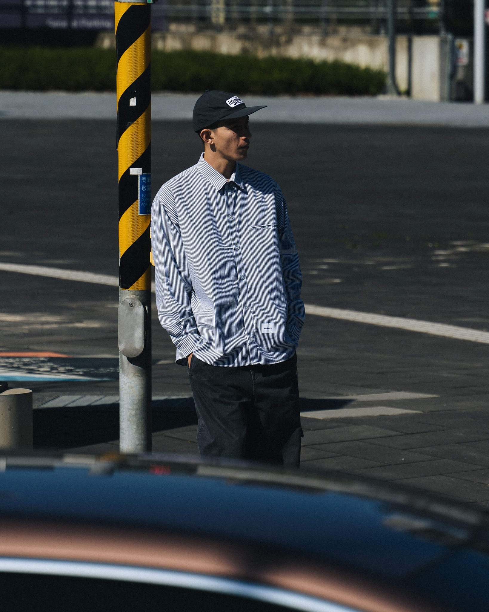 idealism 條紋長袖襯衫 黑/藍 24 A/W 3D Stripe LS