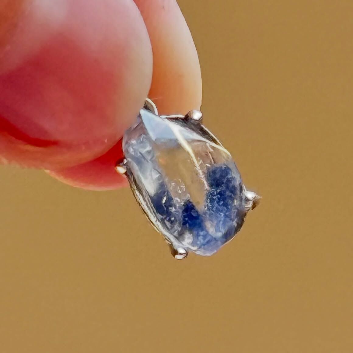 [原石] 藍線石 925銀吊墜（附盒子）