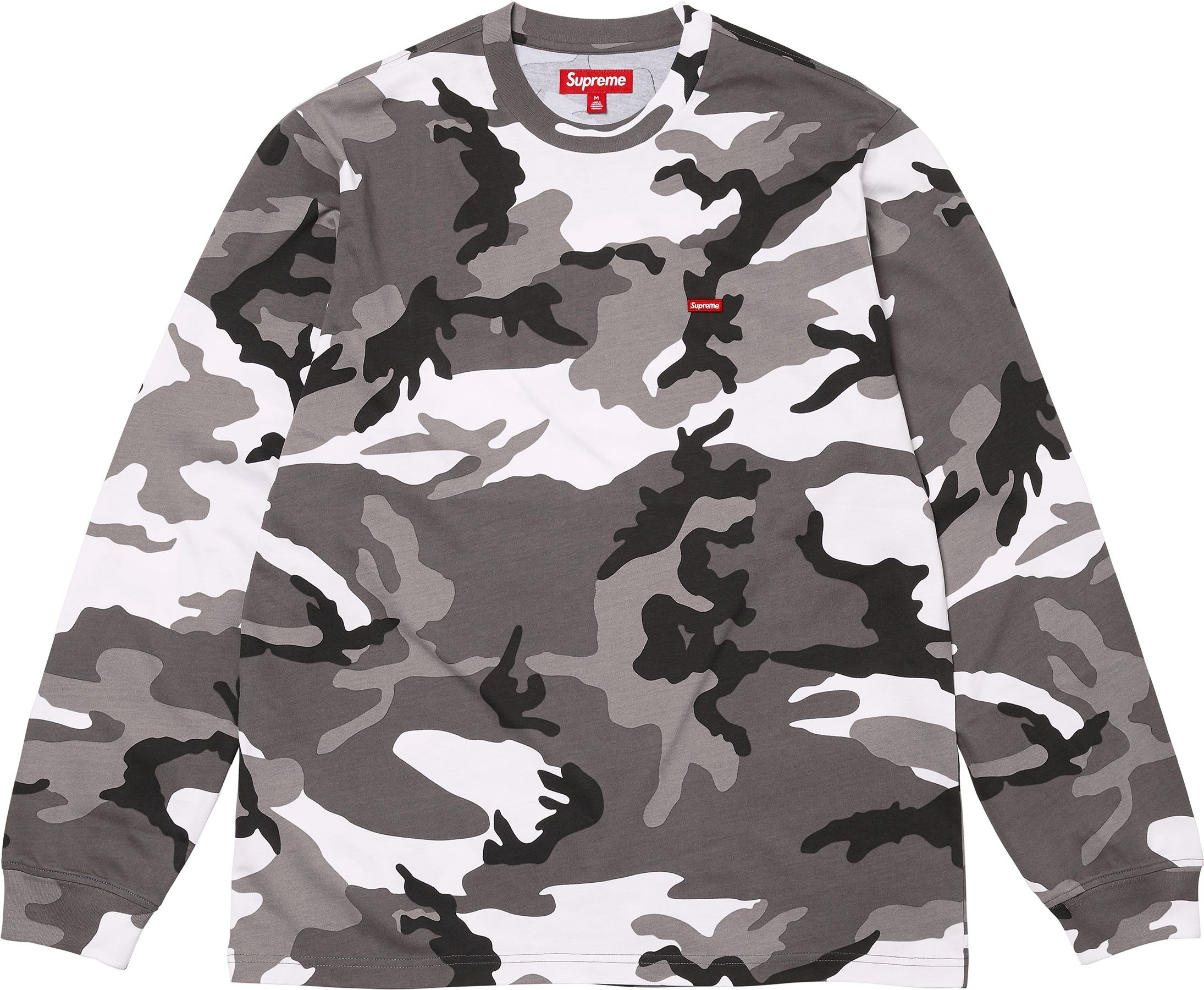 SUPREME SS25 SMALL BOX L/S LONG TEE SNOW CAMO