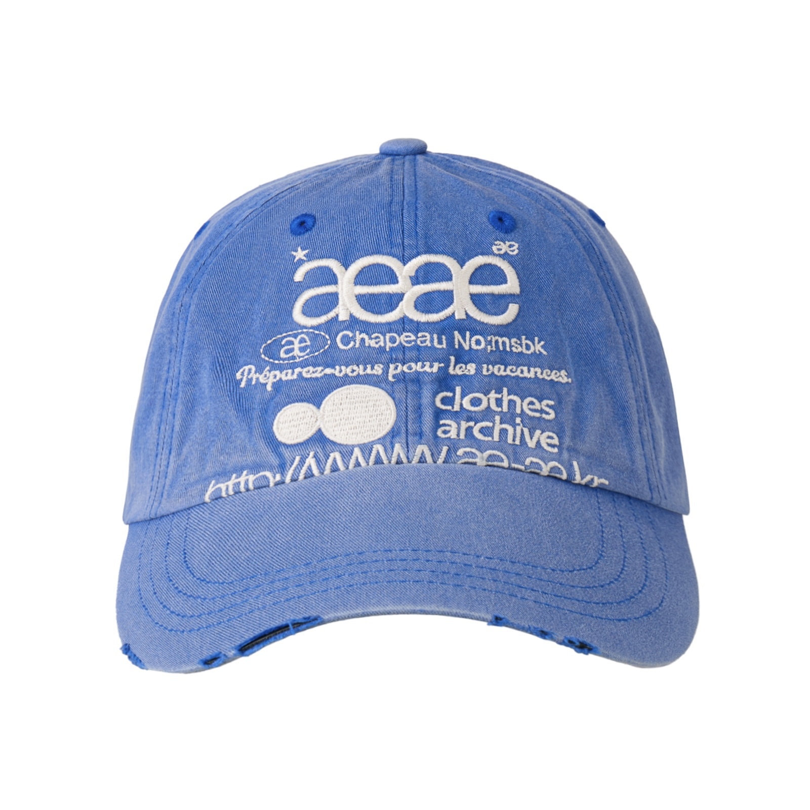[aeae] WEB LOGO DAMAGED CAP