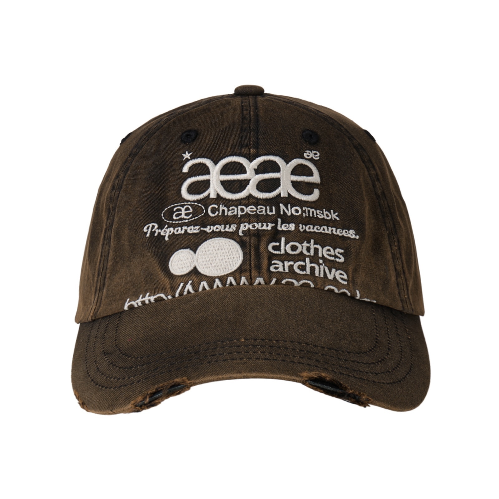 [aeae] WEB LOGO DAMAGED CAP