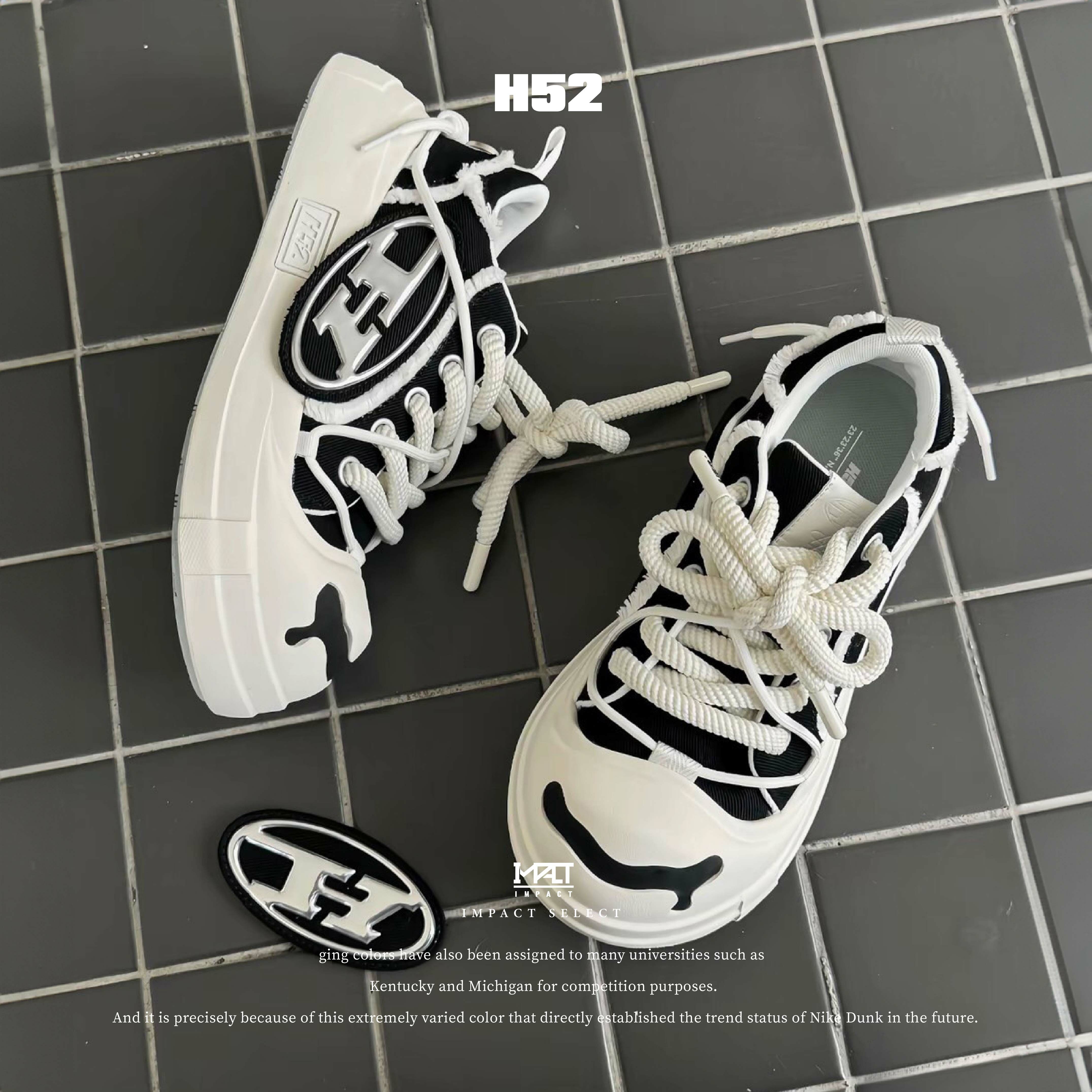 H52二代 開口笑 奶油鞋 大頭鞋 水晶底  罐頭 鞋盒 【帆布黑】【帆布白】【牛仔藍】