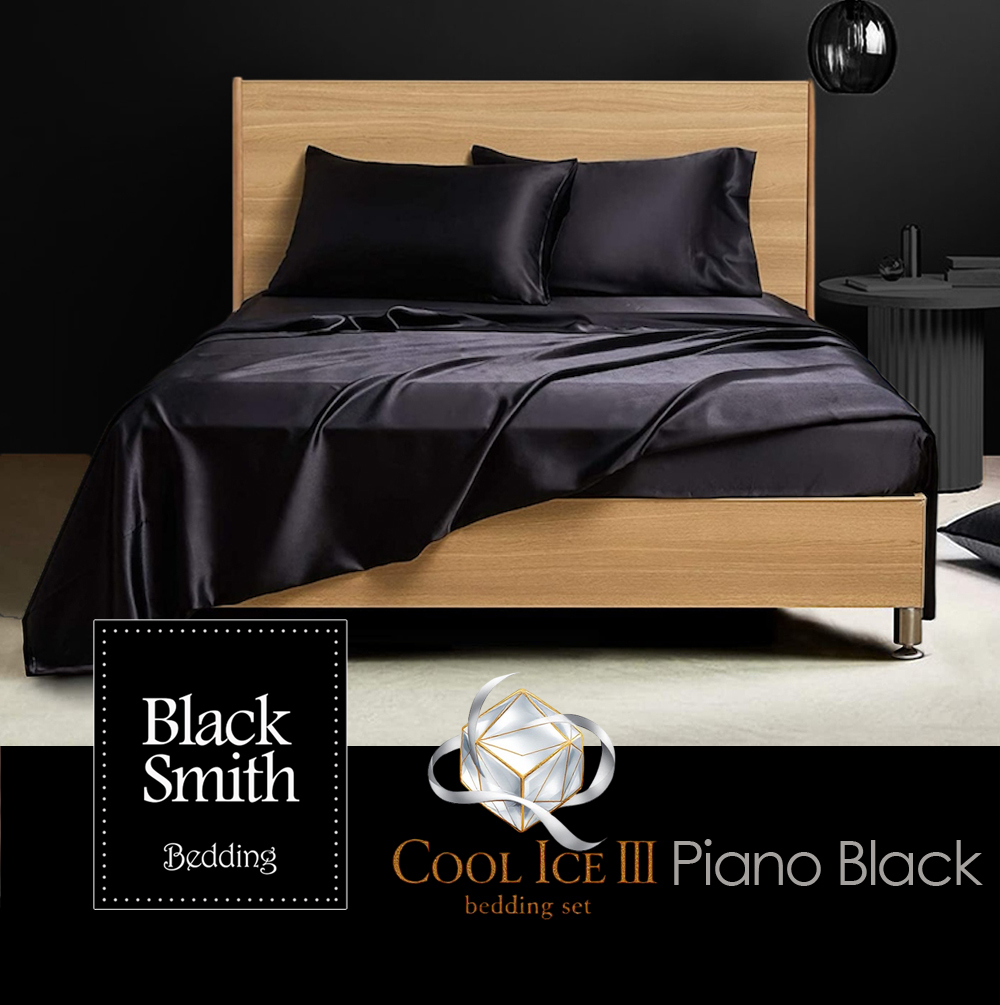 Black smith 第三代2901針冰絲系列床品套裝_鋼琴黑
