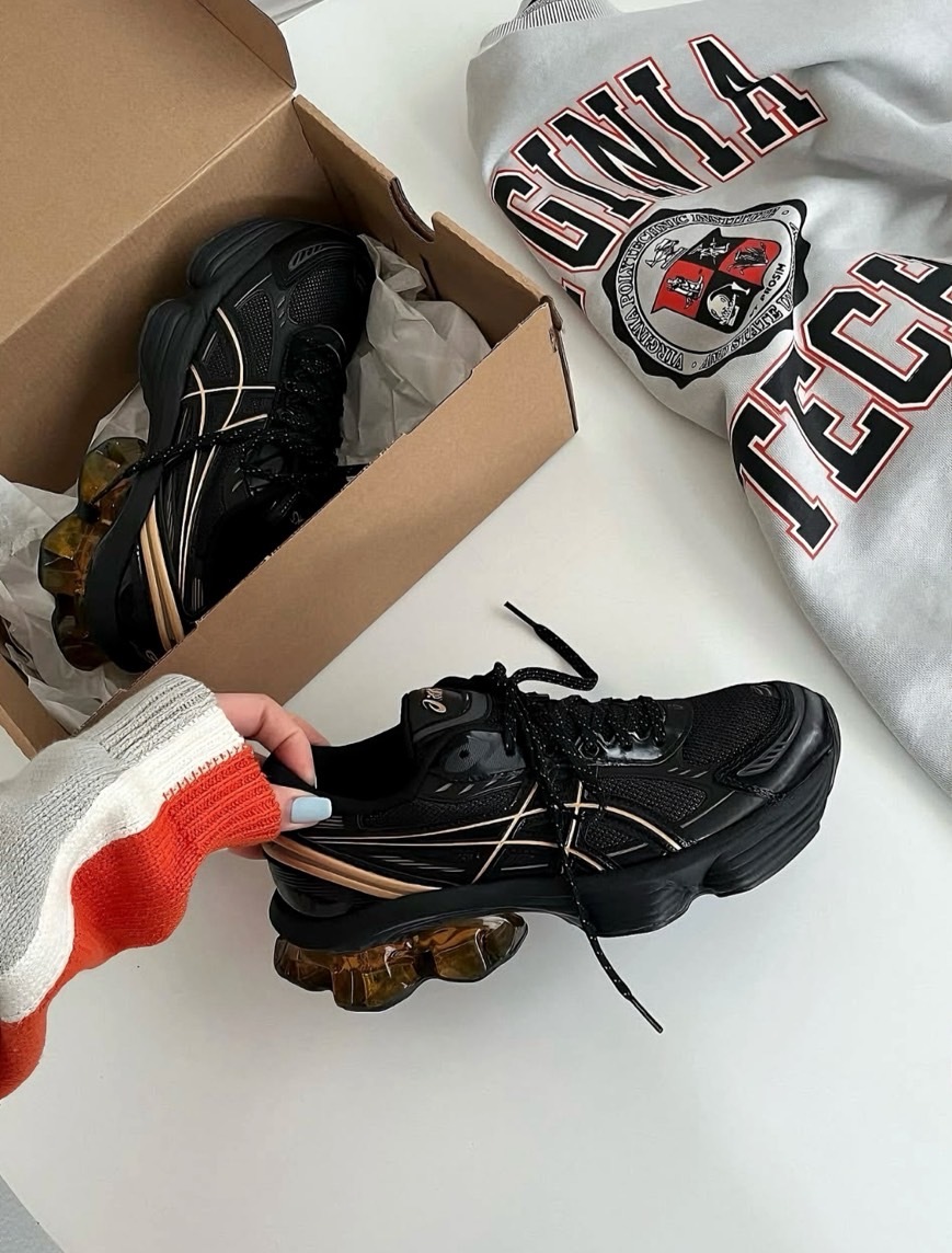 Asics 亞瑟士 Gel-Kinetic Fluent 黑金 復古 休閒鞋 慢跑鞋 1203A591-001